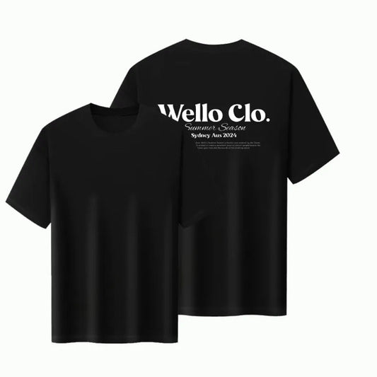 Summer Season Black Tee - Wello Clothing