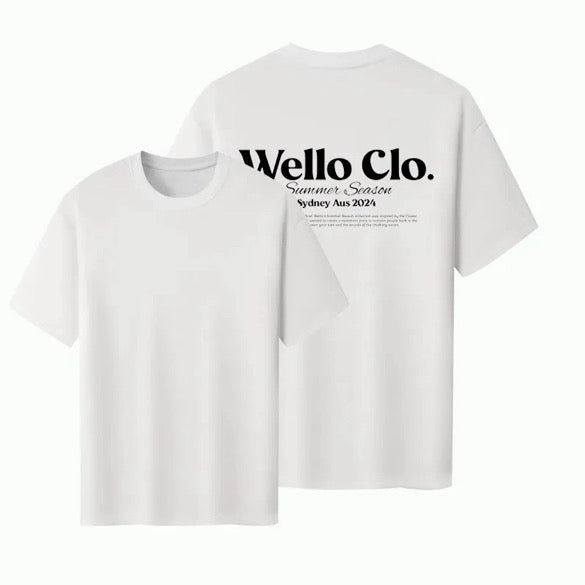 Summer Season White Tee - Wello Clothing